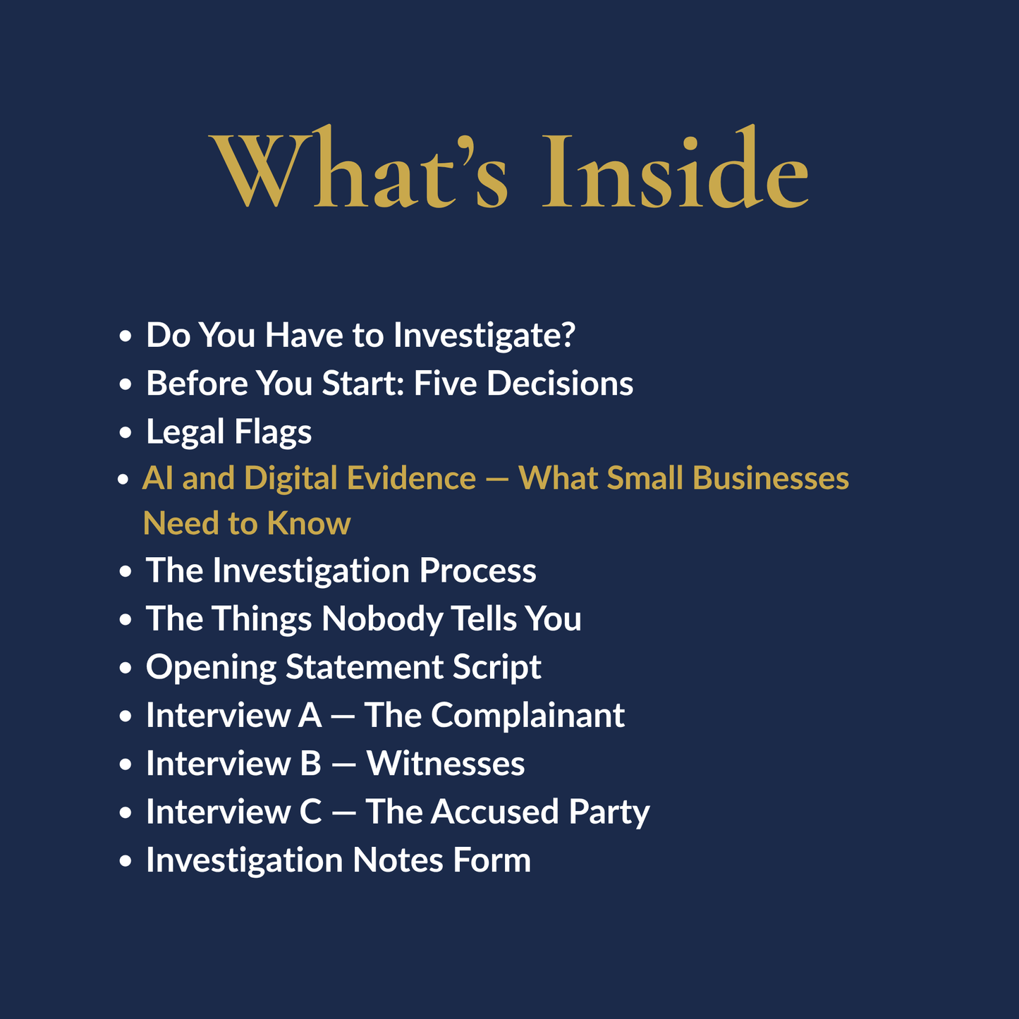 Workplace Investigation Toolkit